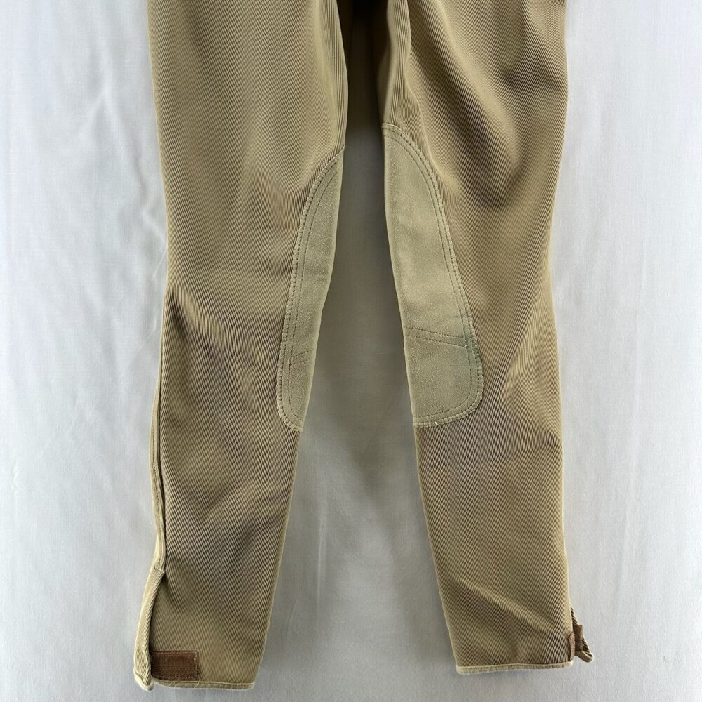 TuffRider Pants Womens Sz S Ride N' Go Ribbed Knee Patch Breeches Equestrian Tan - Picture 5 of 11